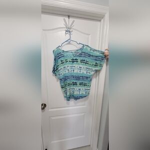 Blue and Green Tie Dye Top